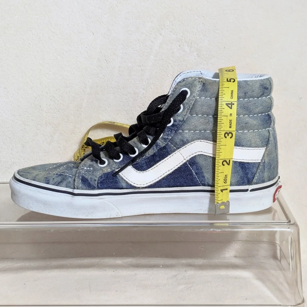 Vans Sk8-Hi Acid Wash‎ Denim Jean Sneakers Skater Grunge Goth Sz W6.5 M5